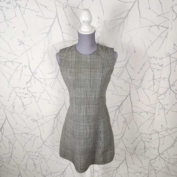 Theory Gray Plaid Wool Stretch Helaina Of Portland Dress - Picture 2 of 8